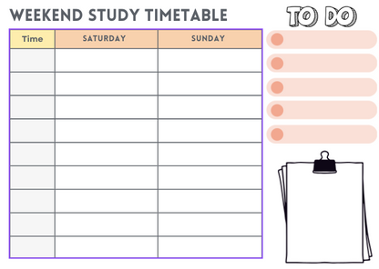FREE - Study Timetable Templates